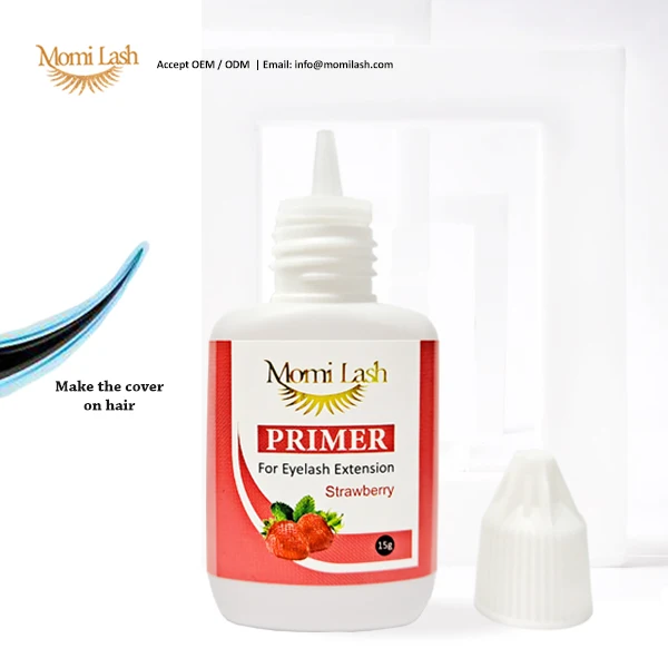 New Private Label Eyelashes Skilled Primer Tool Accessories Lash Extensions Adhesion Strawberry Scented Primer