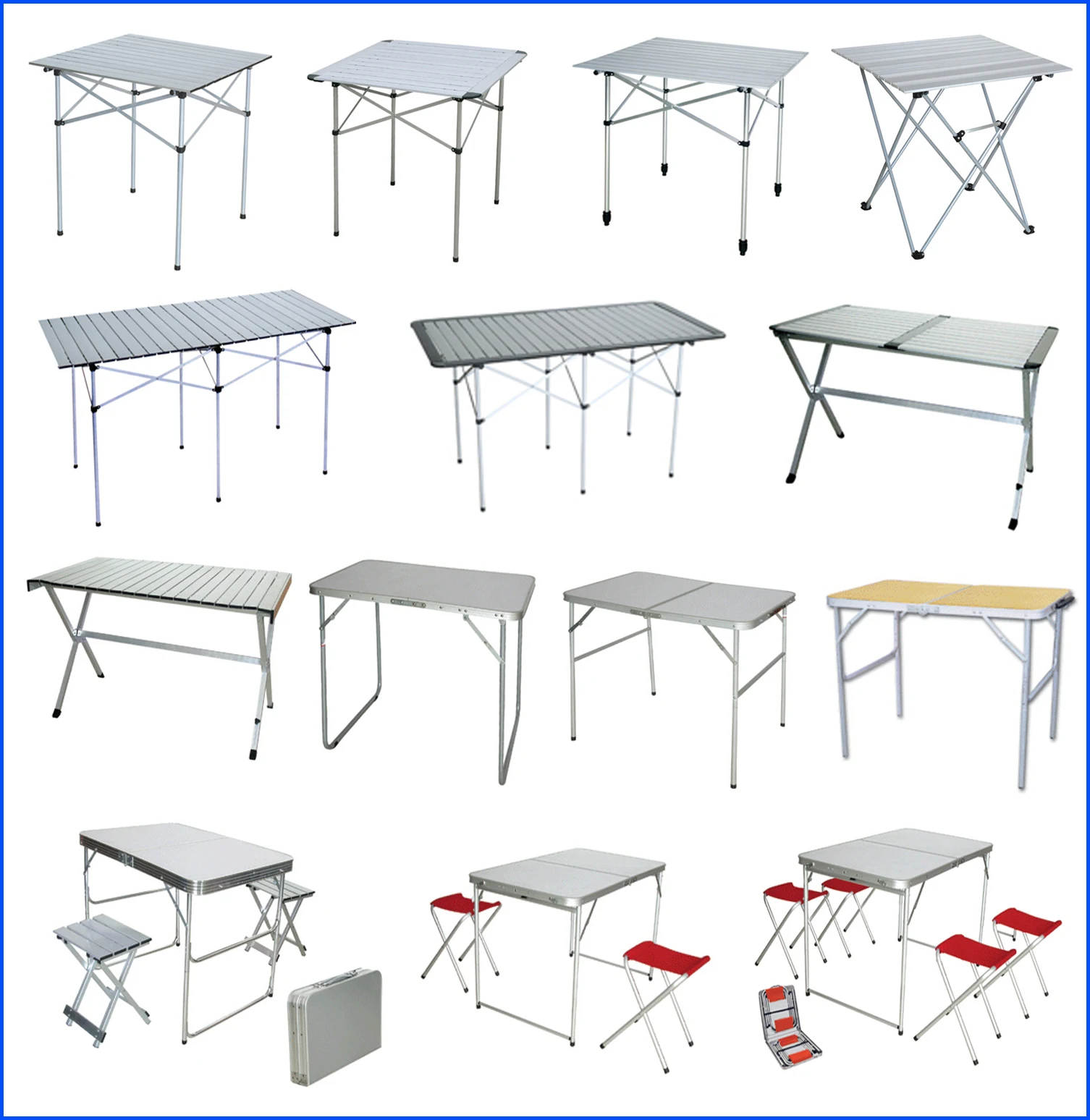 Hitree Outdoor Portable Lightweight MDF 1.2m Long 3 Heights Adjustable Picnic Camping Folding Aluminum Table