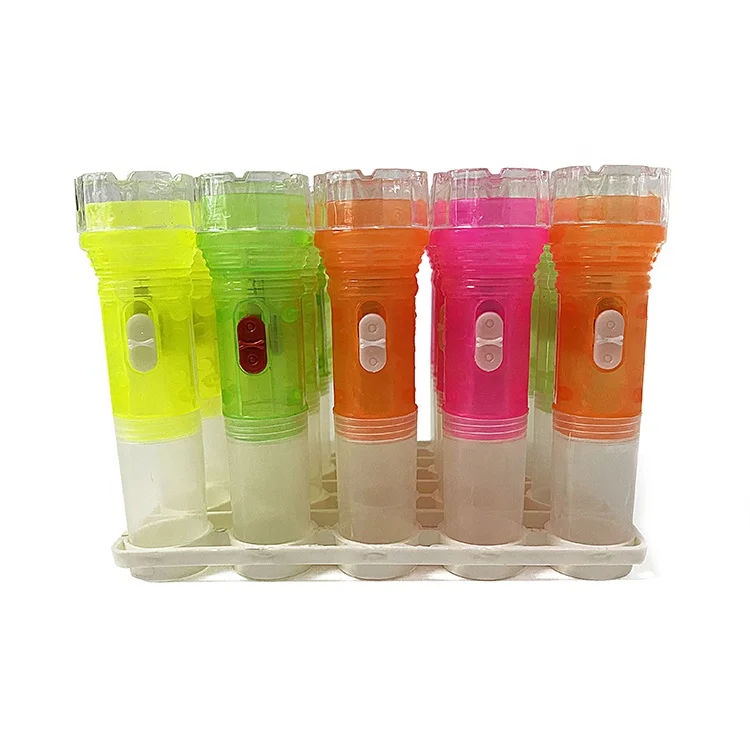 Plastic Flashlight Toys with Candy Tube Container Candies Bottle