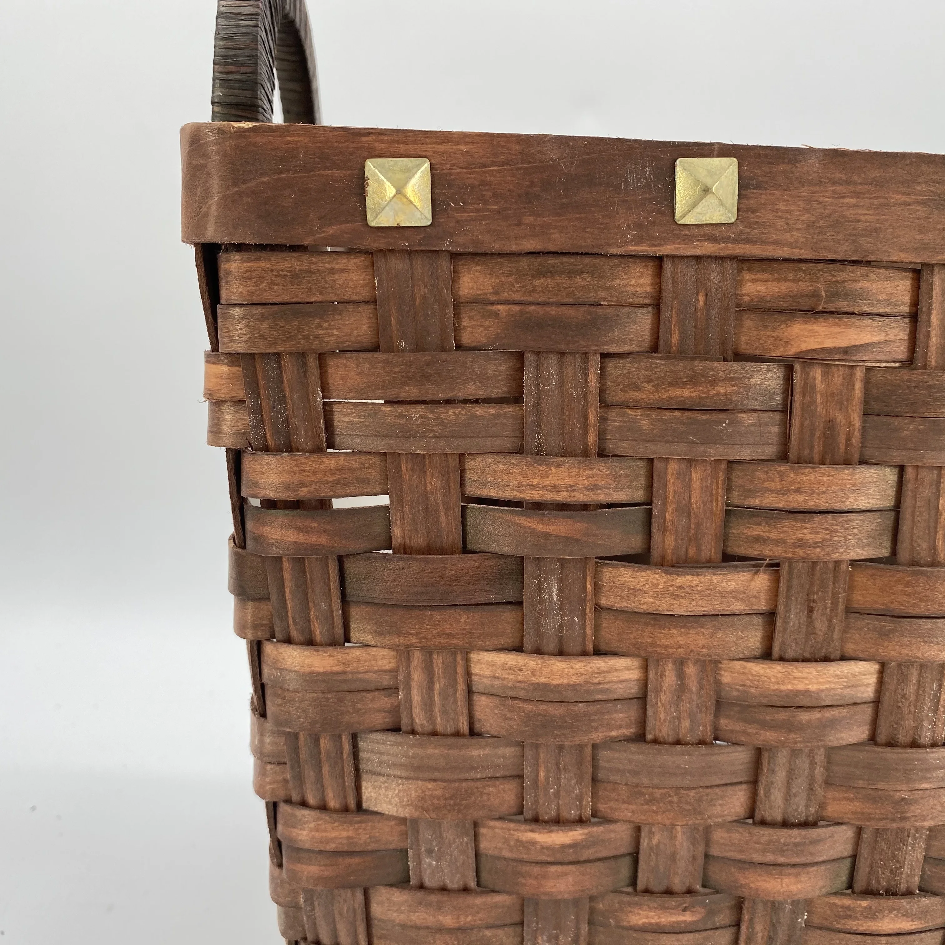 100% Handmade Weave Basket Rectangle Two Color Yellow and Brown Wicker Vegetable Storage Basket
