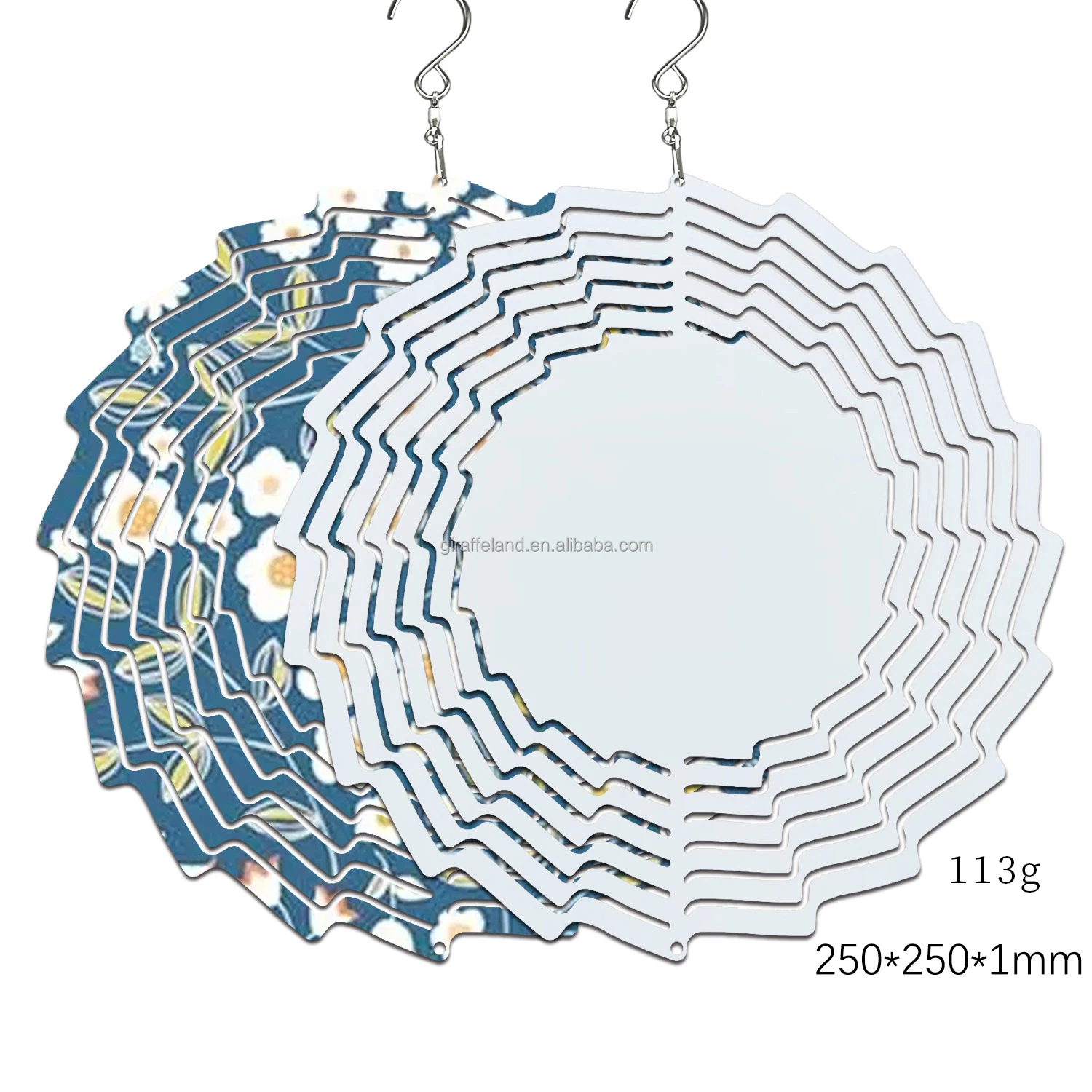 8inch 10inch Personalized Outdoor Sublimation Blanks Heart Aluminum Metal White Hanging Garden Decoration Wind Spinner