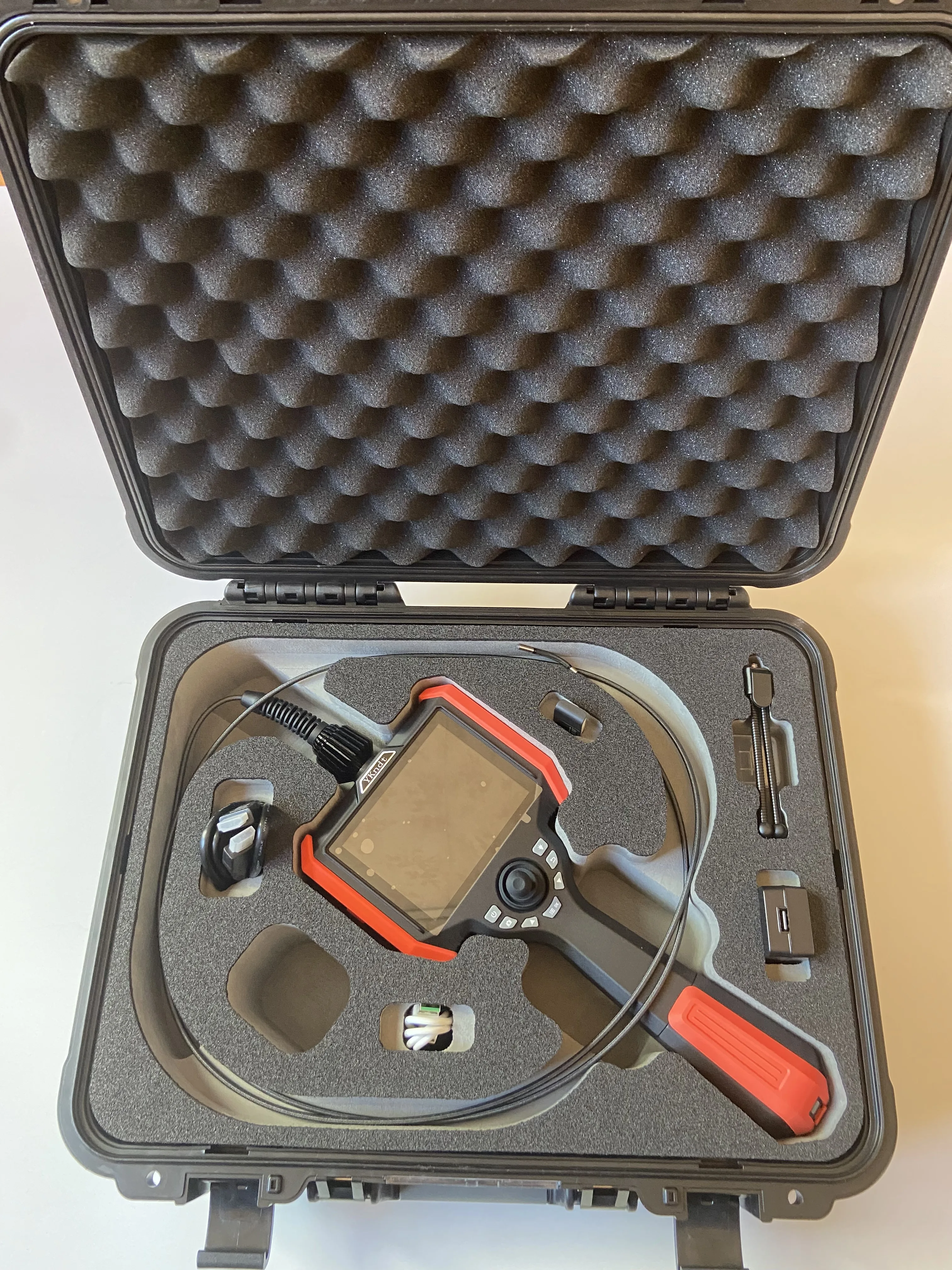 Flexible Industrial Borescope with 6mm Probe Lens, 2Mts Working Cable, 360 Degree Joystick Articulation, 5 Inch Display