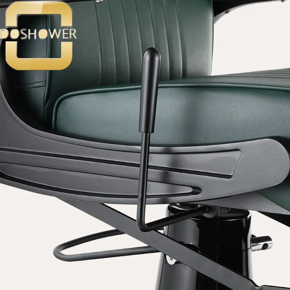 Trendy matte-black steel styling chair of barber shop classic hairdressing chair for hair styling tools chair