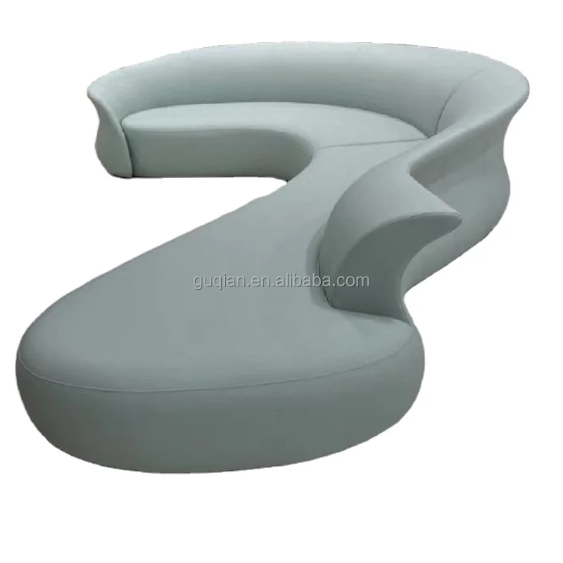 Hotel lobby personalized curved sofa Modern designer fibreglass curved sofa