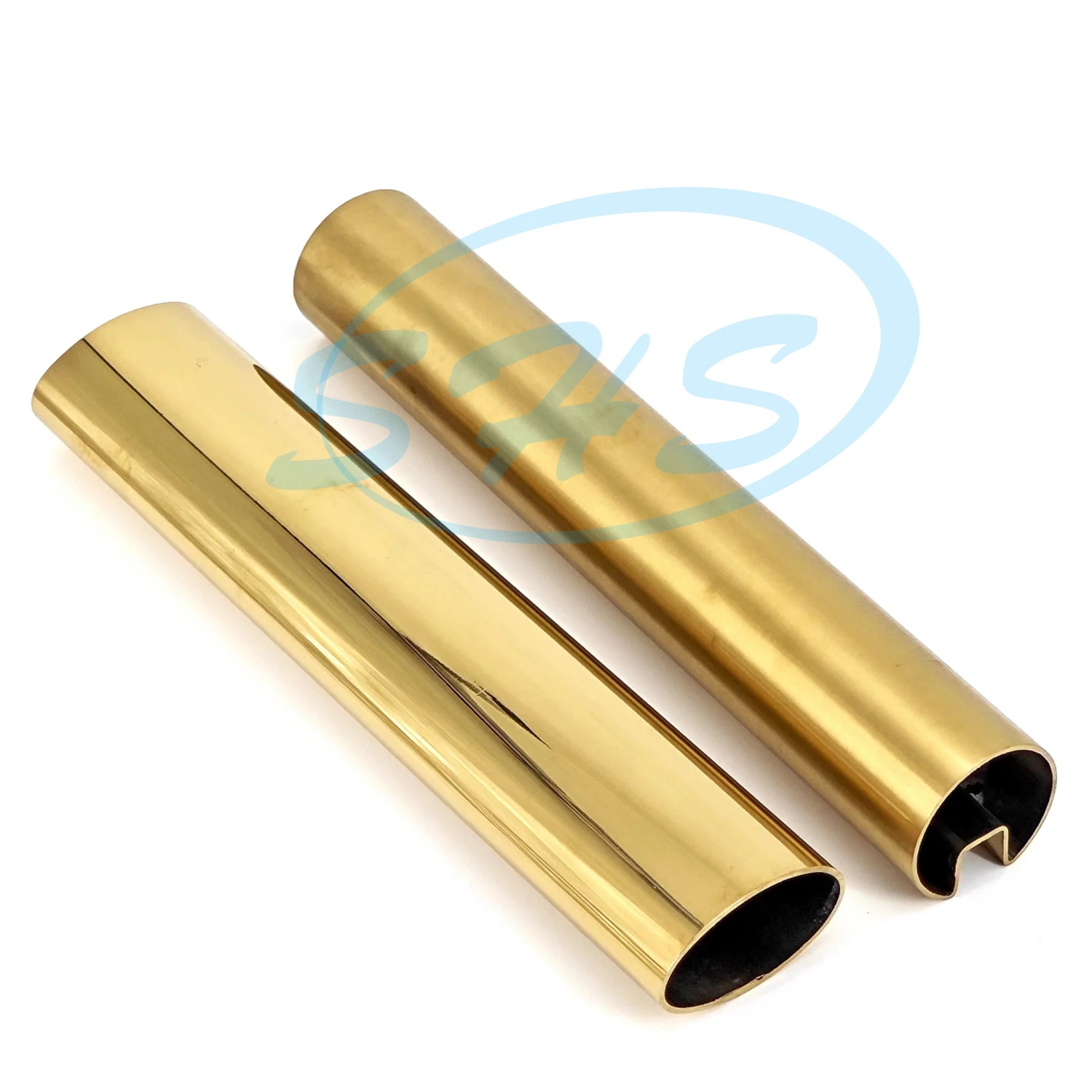 SS 201 304 316 modern house ornamental railing design stainless steel PVD plated golden tube for furniture interior decoration