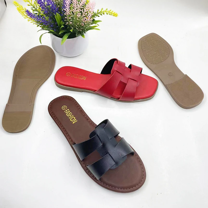 Hot style manufactures footwear girl summer sandals for women and ladies pvc summer leather flats sandals
