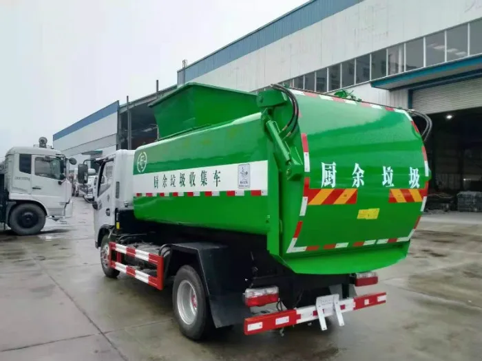 Dongfeng round tank hydraulic lifting kitchen garbage truck