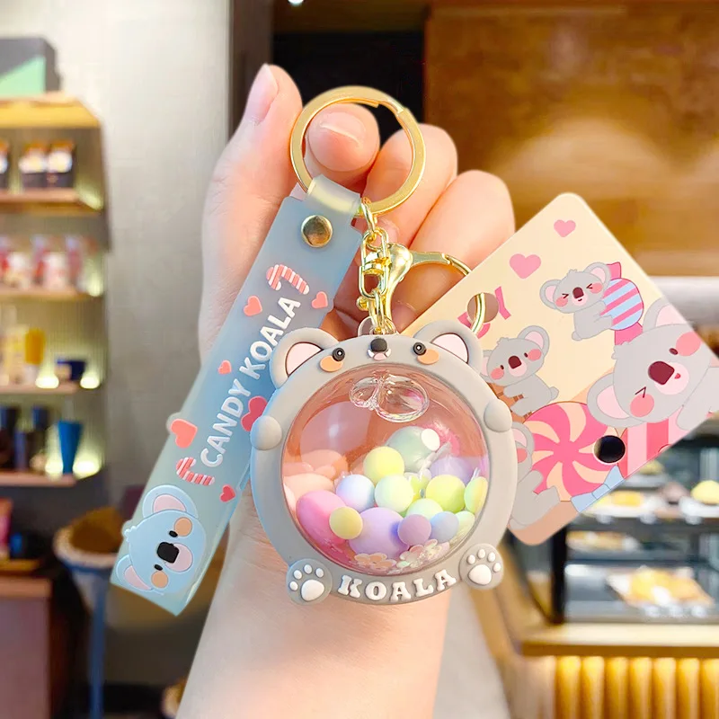 acrylic oil in little rabbit keychains, cute quicksand car keychains, pendants, small gifts wholesale