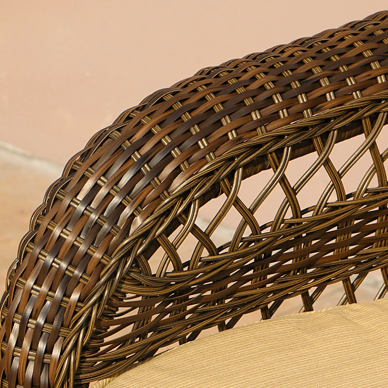 Custom 5 Pieces American Pastoral Style Outdoor PE Rattan Chairs Restaurant Outdoor Dining Furniture Set