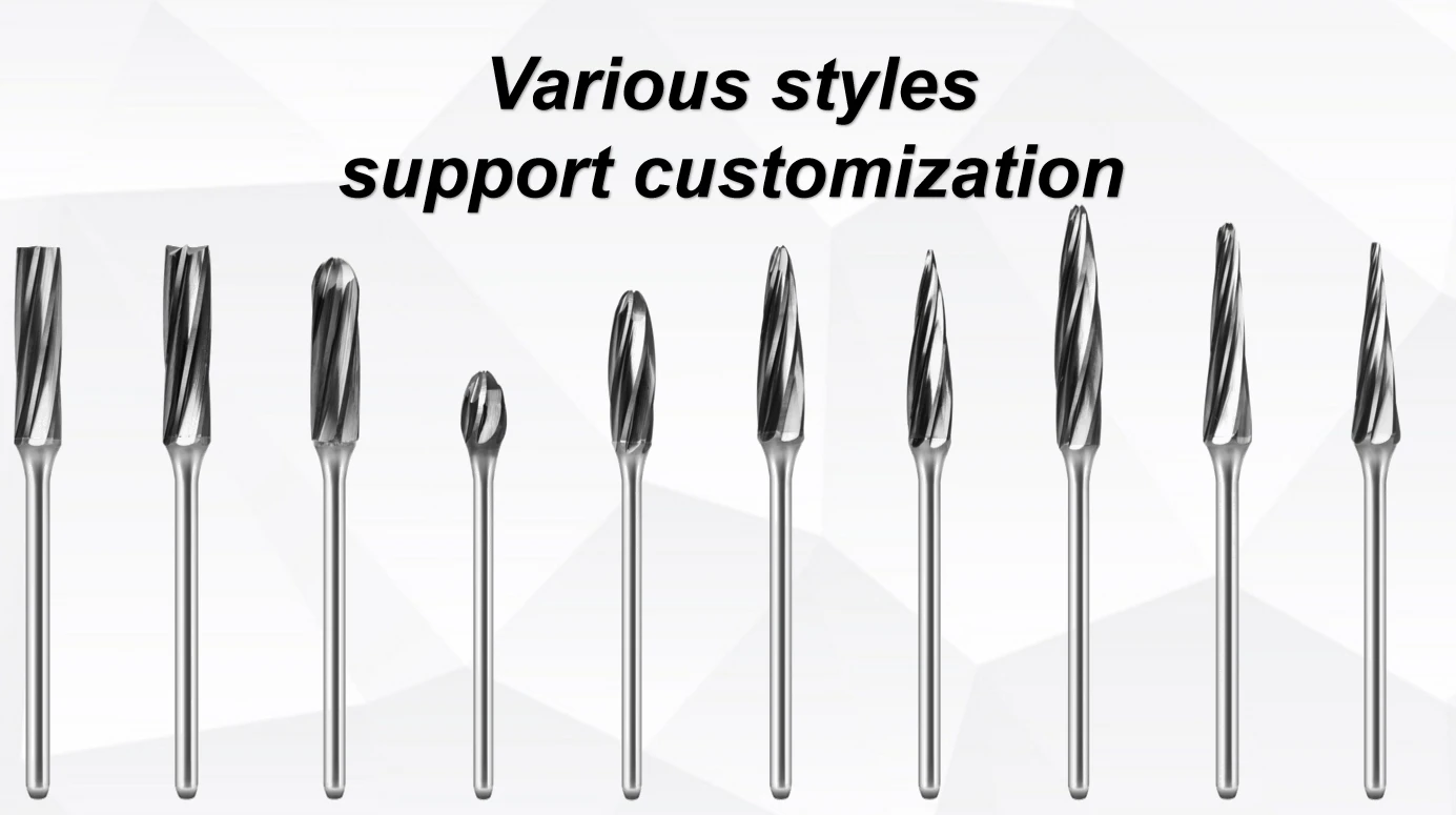 HARDVIK Inch Size Carbide Rotary Burr Set Plastic Full Types Burr Tool Parts Deburring Metal Work Pieces OEM ODM