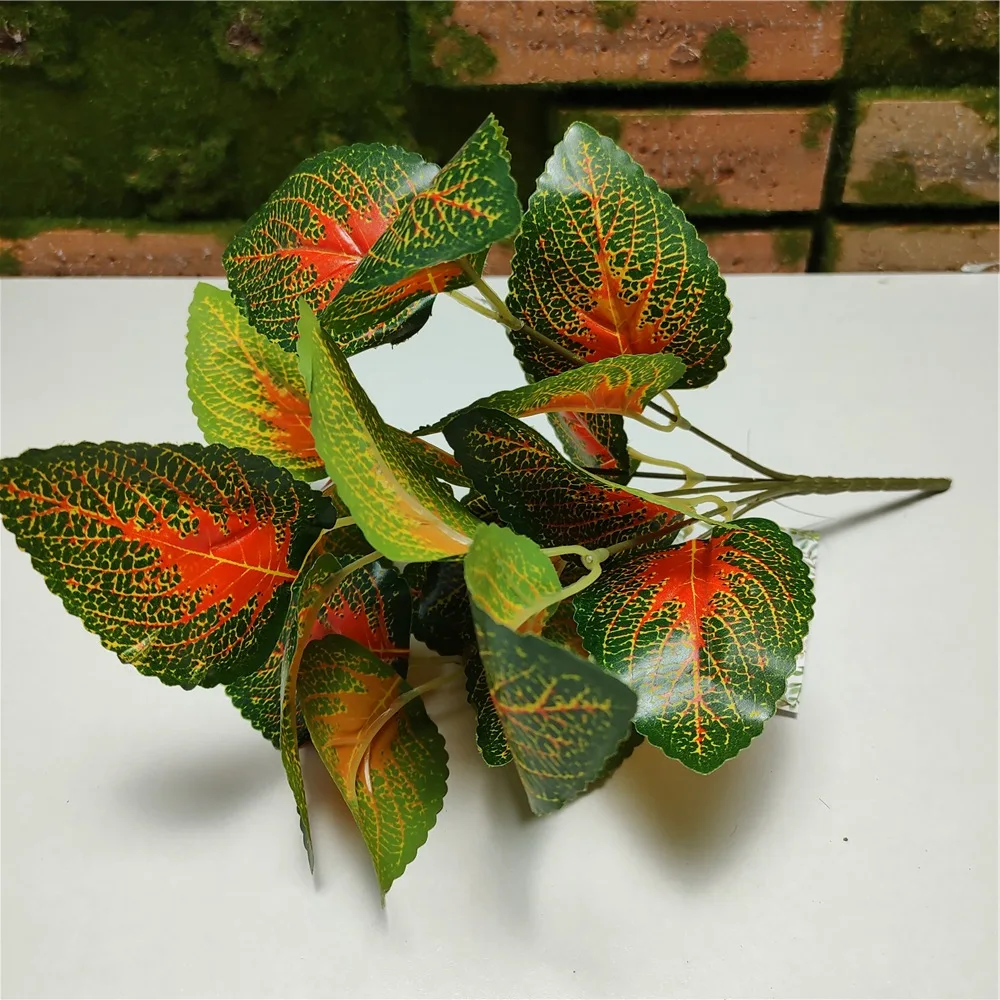 Artificial Flowers Simulate Plant Wall Decorative Leaves Palm Zebra Ferns Leaves Fittonia Leaves Mix Colors Panel Backdrop