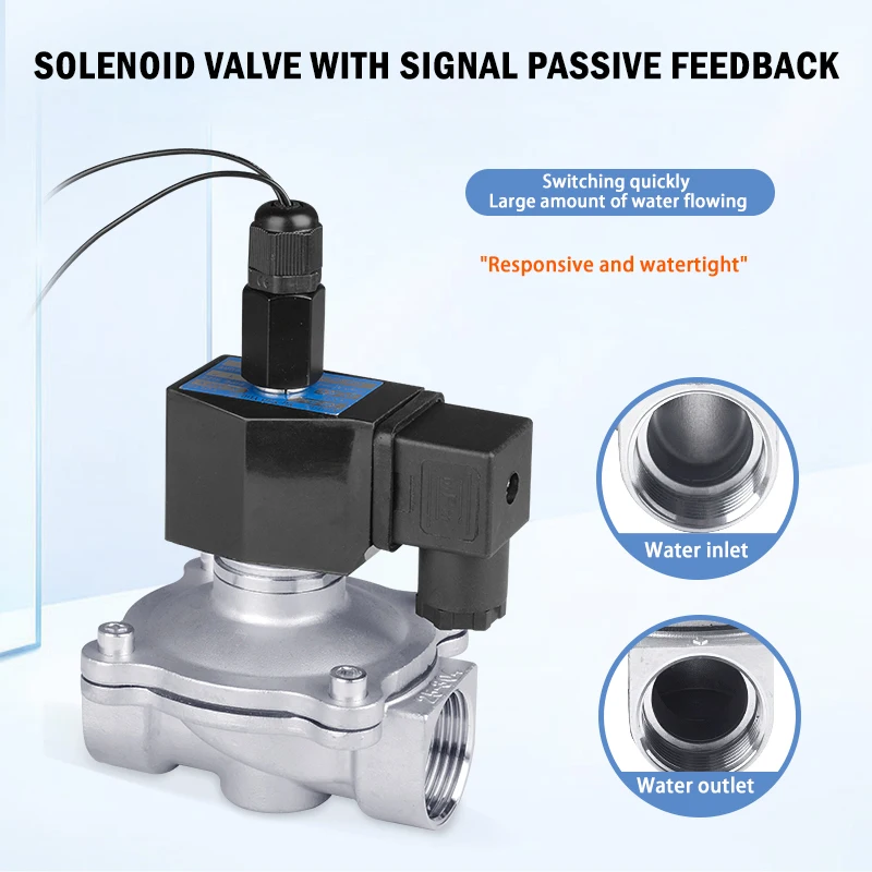 Factory direct sales Signal feedback solenoid valve 304 stainless steel remote display valve switch control water inlet valve