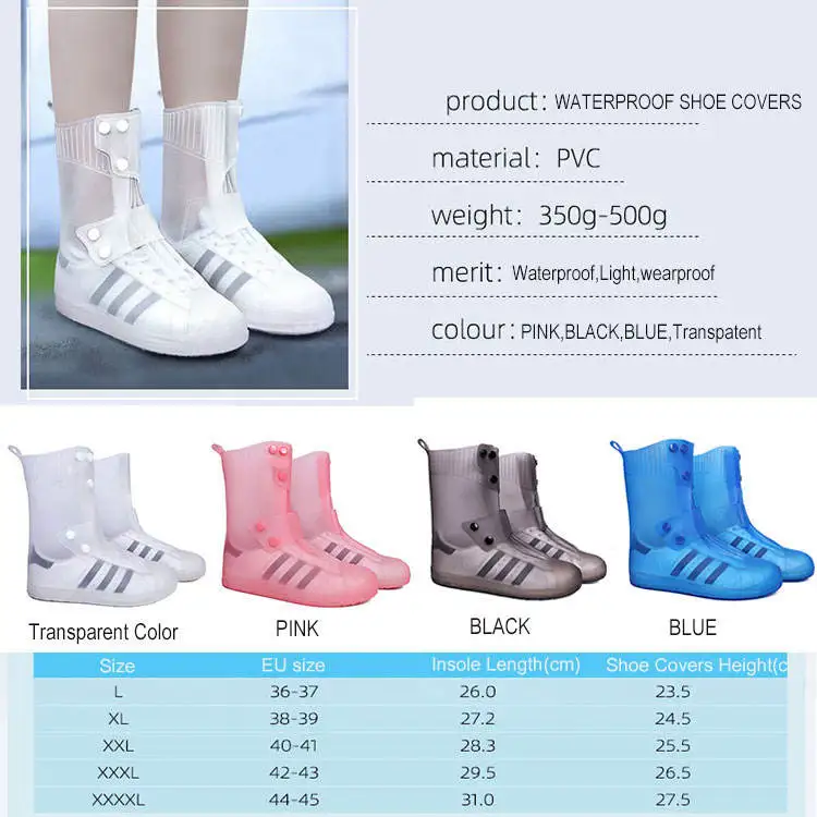 Wholesale Covers Outdoor Anti-slip Reusable Shoe Protector Covering Thickened Waterproof Silicone Shoes Woman Rain Boots Cover