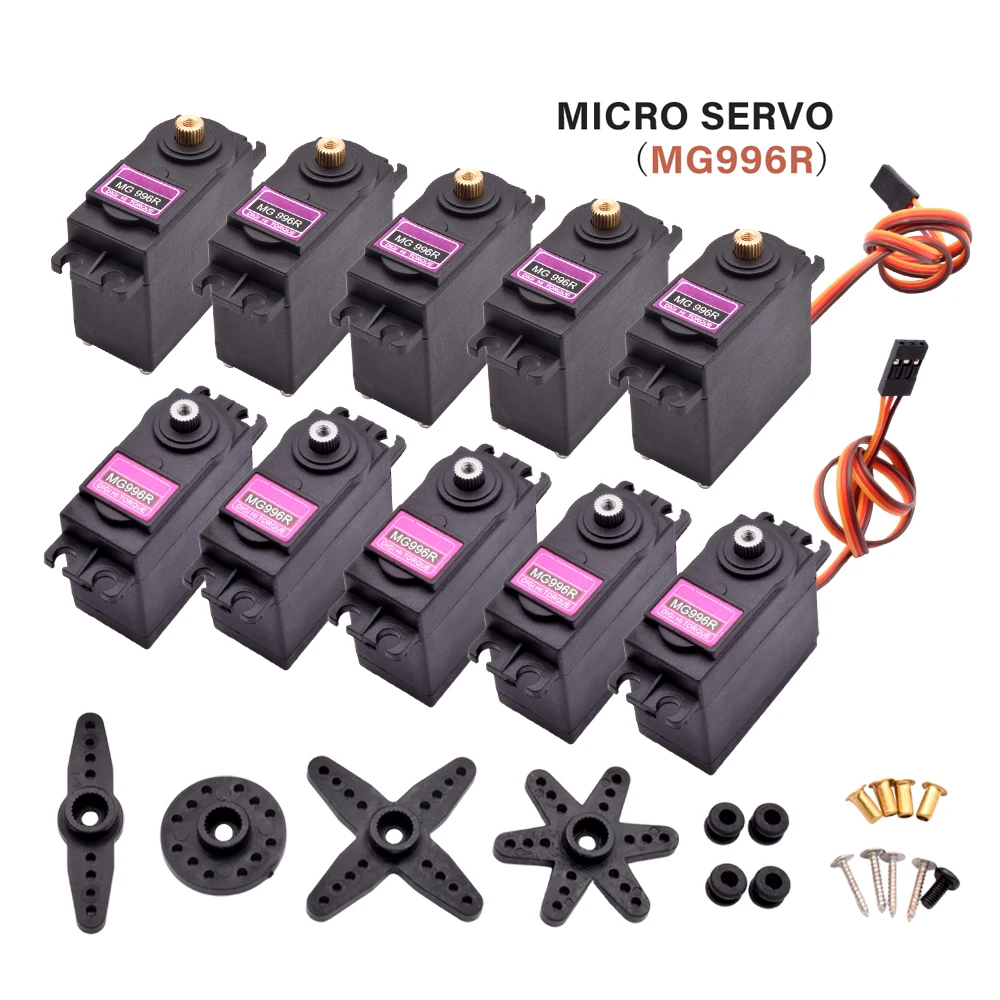 MG996R DC High Torque Metal Gear Standard Micro RC Steering Car Servo Motor 180 360 Degree MG996 MG996R Servomotor Arduino Robot