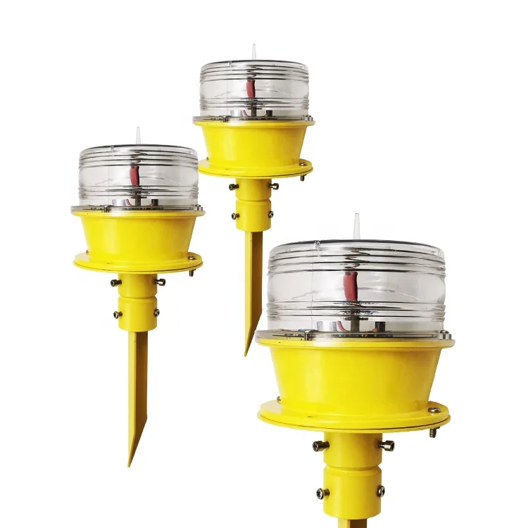 
Elevated helicopter apron warning solar power LED light 