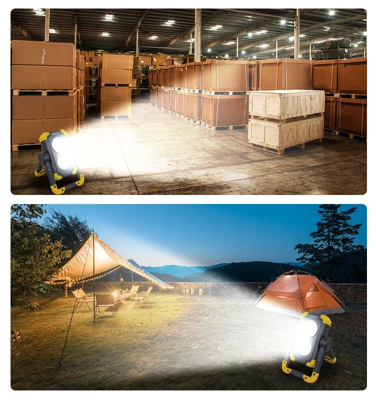 Double Light 15W Rechargeable LED Work Lamp with Power Bank function