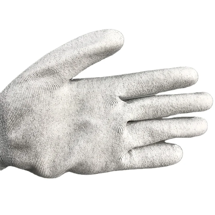Электронные работы из углеродного волокна электростатический разряд нейлон Grey Palm Fit PU покрытием ESD перчатки