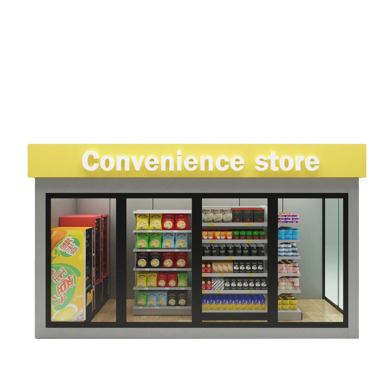 Two storey coffee shop 20ft Prefabricated Luxury modular Convenience Store house