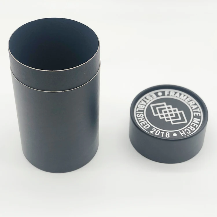 China Manufacturing Wholesale Black Empty Custom Logo Printed Round Rigid Paperboard Tubes