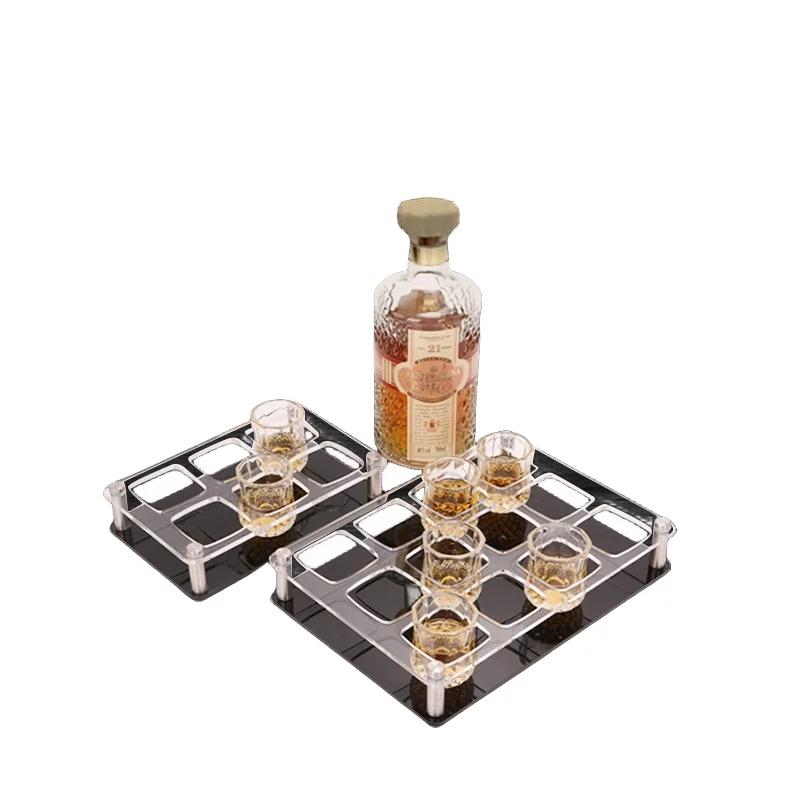 Fashion Custom Set for Whiskey Tequila Vodka shot glass rack holder whisky glass holder plastic shot rack holder