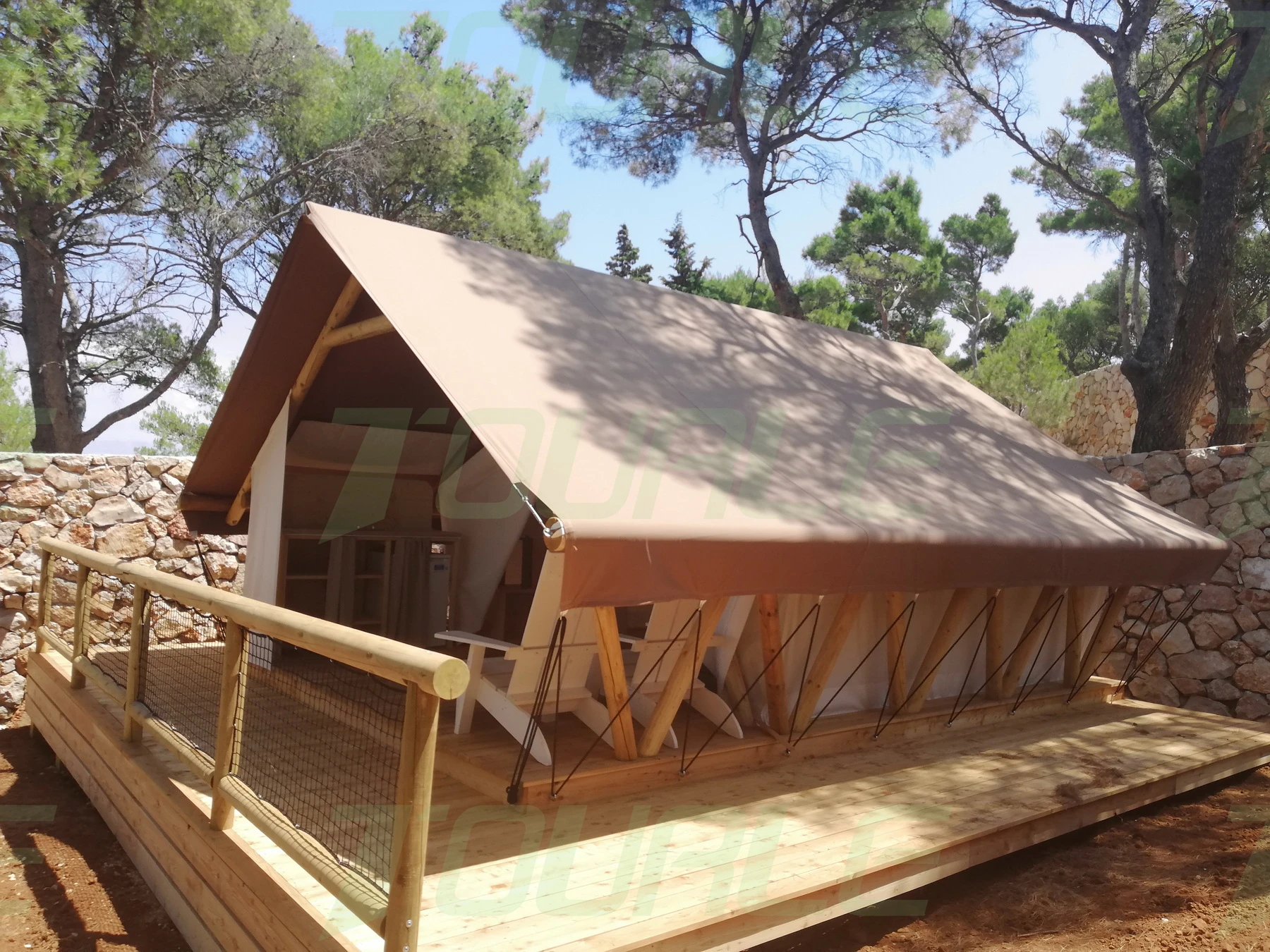 luxury outdoor safari tent wooden pole sunroom tent glamping for hotel