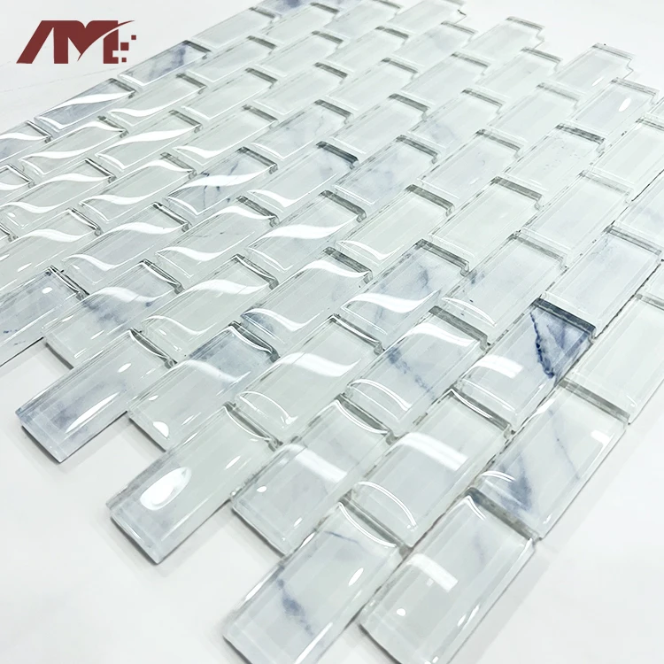 hotel bathroom toilet wall white waterproof mosaic glass crystal tiles