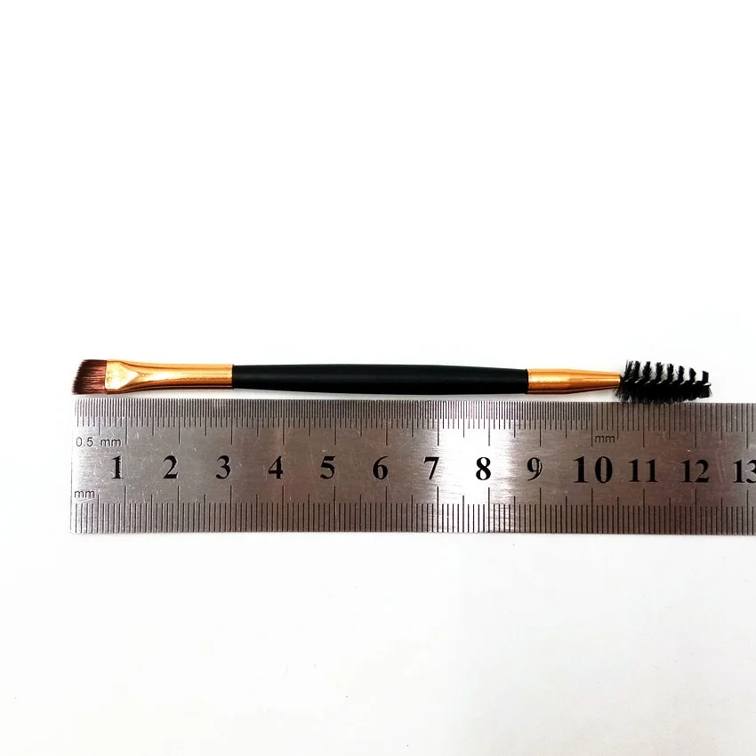 Двухсторонняя Золотая кисть для бровей Spoolie Brush с двойным углом ресниц