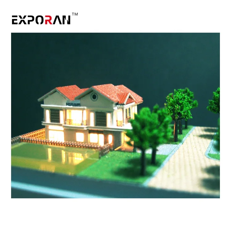 Customized scale villa house beautiful house model with model car , architectural 3d maquette