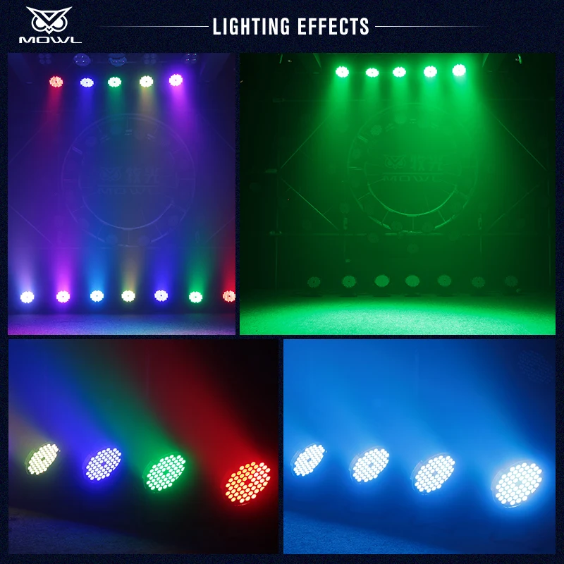 MOWL Manufacturer 54x3 54pcs*3w RGB 54*3w 3in1 Flat Slim LED Par Light for dj Disco Party Wedding