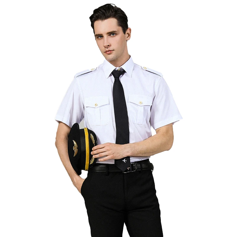 LCBZ Custom Factory Price Airline Pilot Uniform Captain Work Clothes Uniform Accept Customer Logo Airline Pilot Uniform