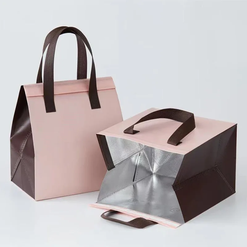 Free Sample Custom Logo Size Non Woven Aluminum Foil Insulated Lunch Box Picnic Tote Grocery Thermal Shopping Cooler Bag