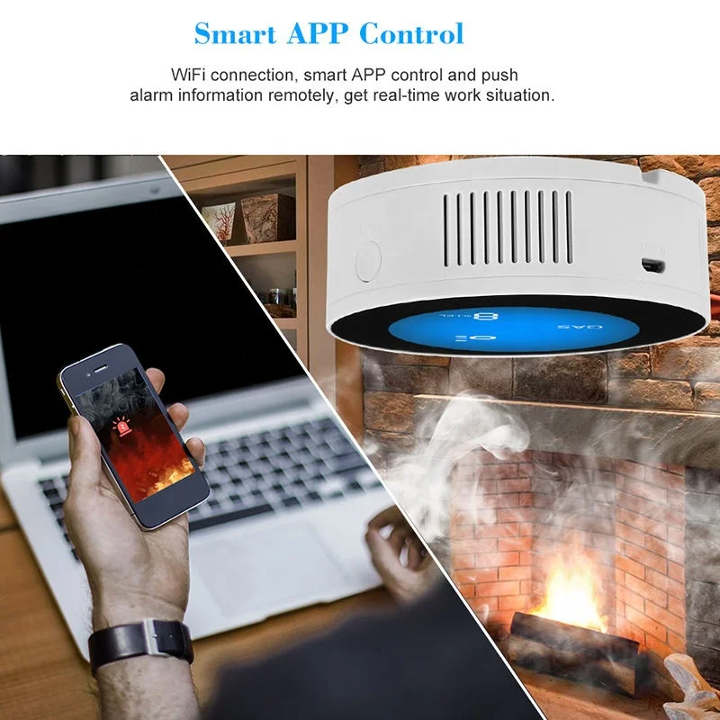 Upgraded tuya wifi multi-gas sensor natural propane lpg gas leakage detector IOT smart wireless home alarm portable gas detector