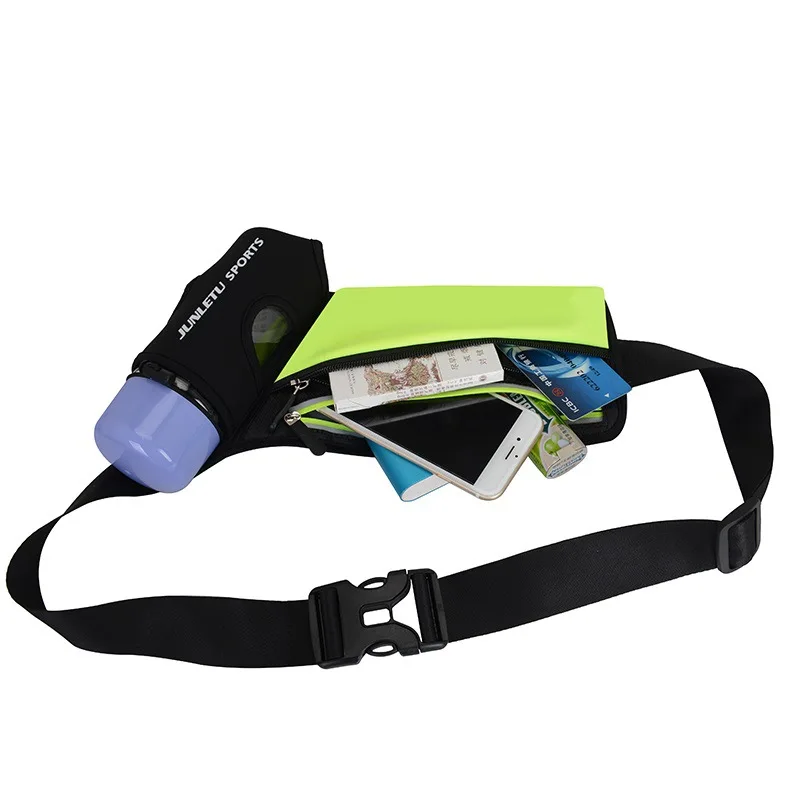 Custom Logo Sport Waist Bag With Luminous Strip and Water Bottle Holder Mobile Phone Funny Pack Fanny Pack Breathable Fanny Pack