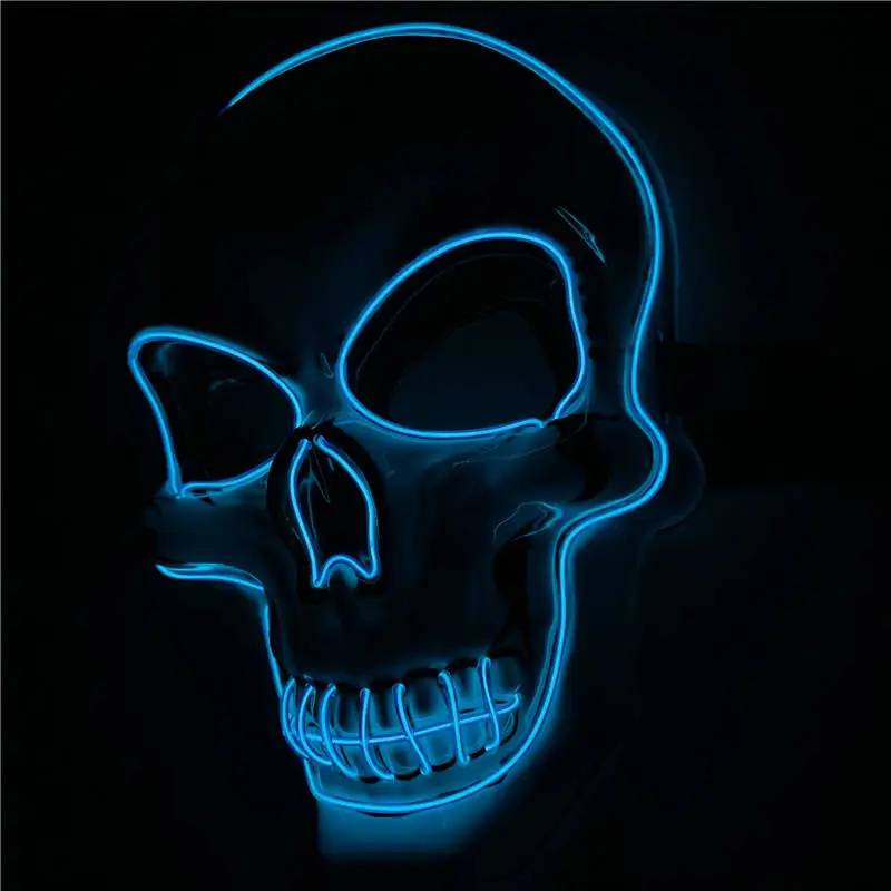 New Style Custom Halloween Light Up Mask Halloween LED Ghost Skulls Head Party Masks