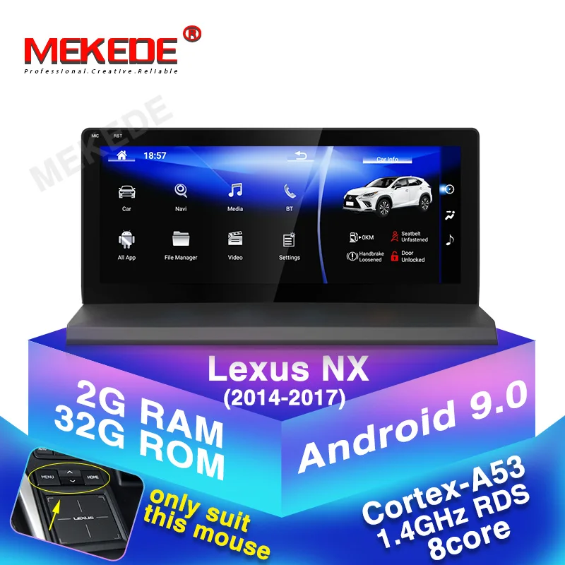 Автомобильный DVD-проигрыватель Mekede 10 25 дюймов Android 9 0 8 ядер 2 + 32 ГБ для Lexus NX 200t 300h nx200T GPS мультимедийный автомобиль Video1920 * 720