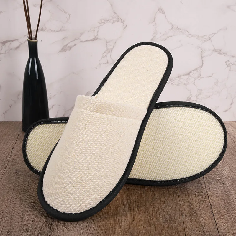Luxury Bulk Cotton And Linen Hotel Amenities Eco Friendly Slipper