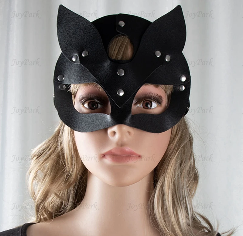 JoyPark Wholesale PU Artificial Leather Cosplay Dance Role Playing Mask Leather SM Party Fox Role Play Party Blindfold Fox Mask