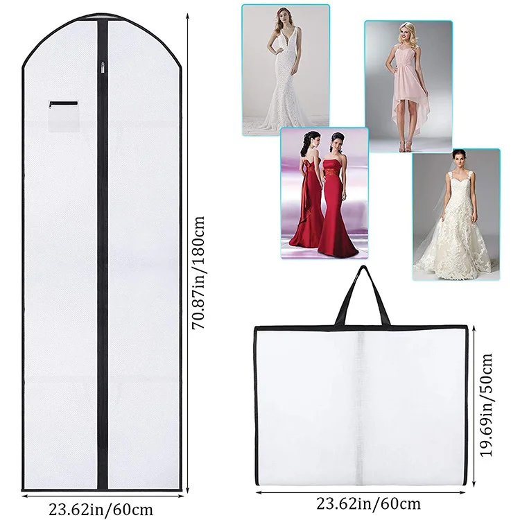 wholesale High Quality Foldable non woven wedding long bridal gown dress garment cover bag