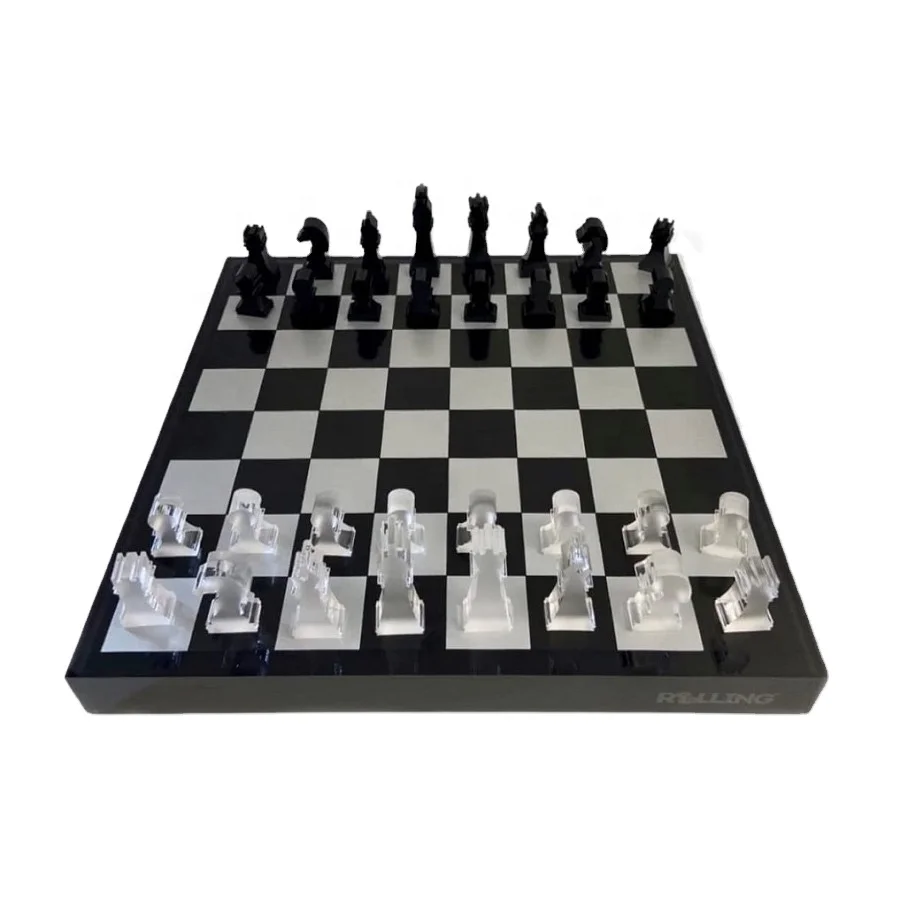 Judaica Acrylic Black and White Chess for Games