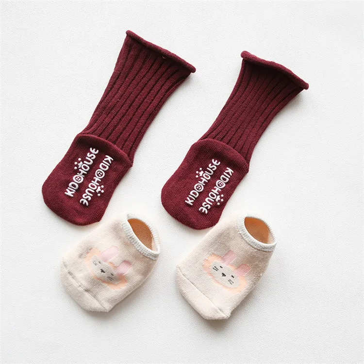 Wholesale Fox Rabit   Anti Slip Cartoon  Cotton Children  Kids Warm Winter  Baby Cartoon Socks Knee High