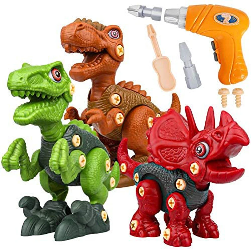 
Take Apart Dinosaur Toys for Boys - Building Toy with Electric Drill Construction Engineering Play Kit STEM Learning for Kids 