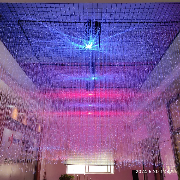 800*3meters Fashion wedding hall decoration Led ceiling light fixture illumination system fibre optic hanging light ceiling kit