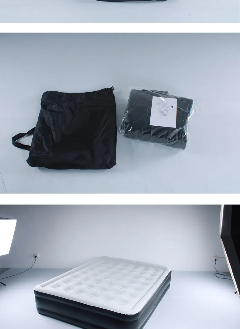 size double inflatable sofa and folding single air bed king for 1-3 person airbed