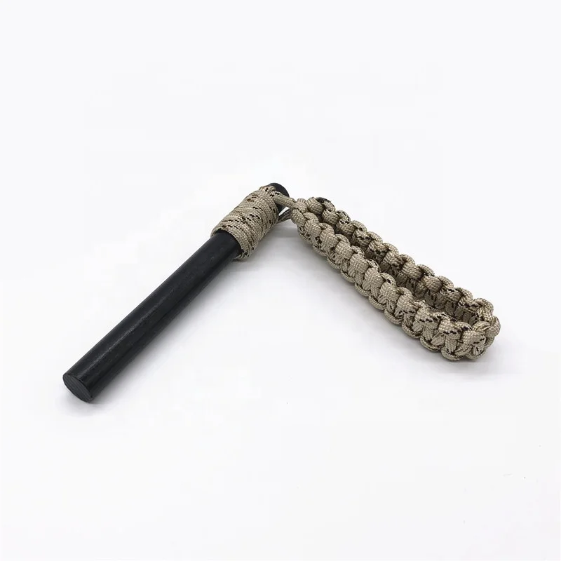 Outdoor survival kit magnesium flint stone rod fire starter with 550 paracord bracelet