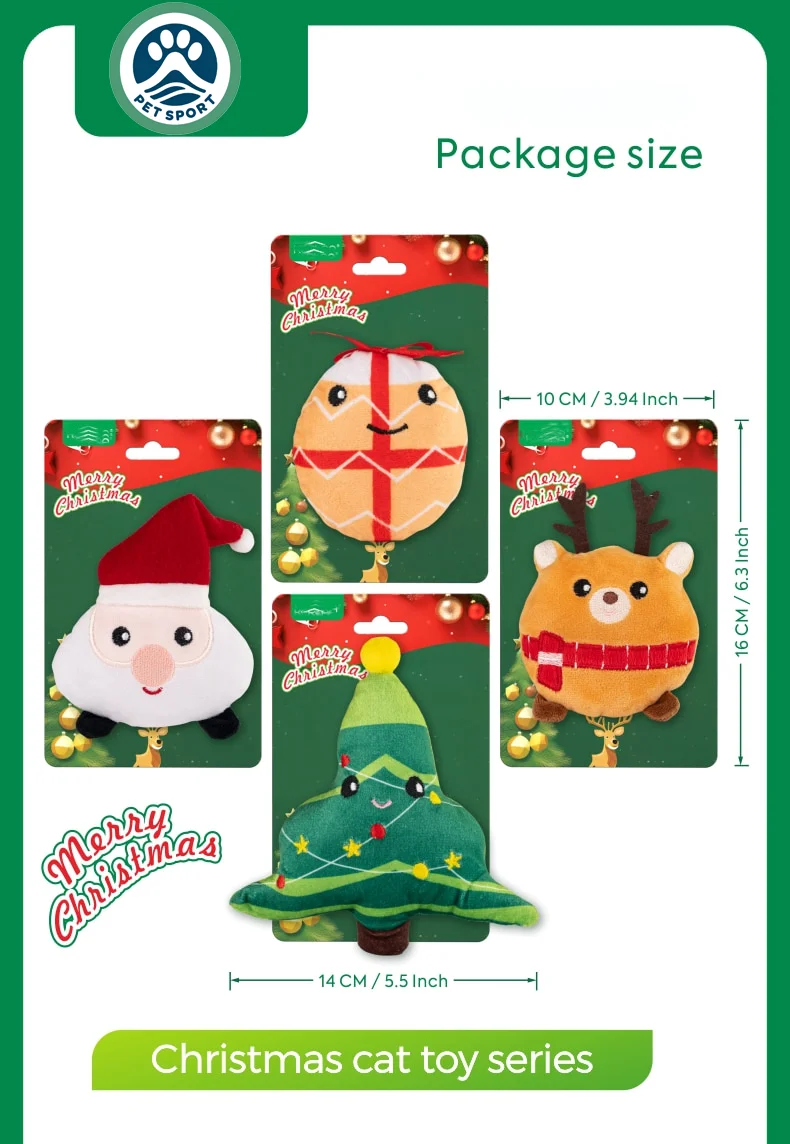Factory Wholesale Christmas Cat toy Pet Gift Box Set With Cat Plush Toys For Kitty Cats Dog Containing Catnip With Stocking Bag