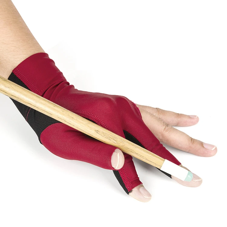 Elasticity High Quality Manufacturer Open Finger Pooling Snooker Billiards Gloves