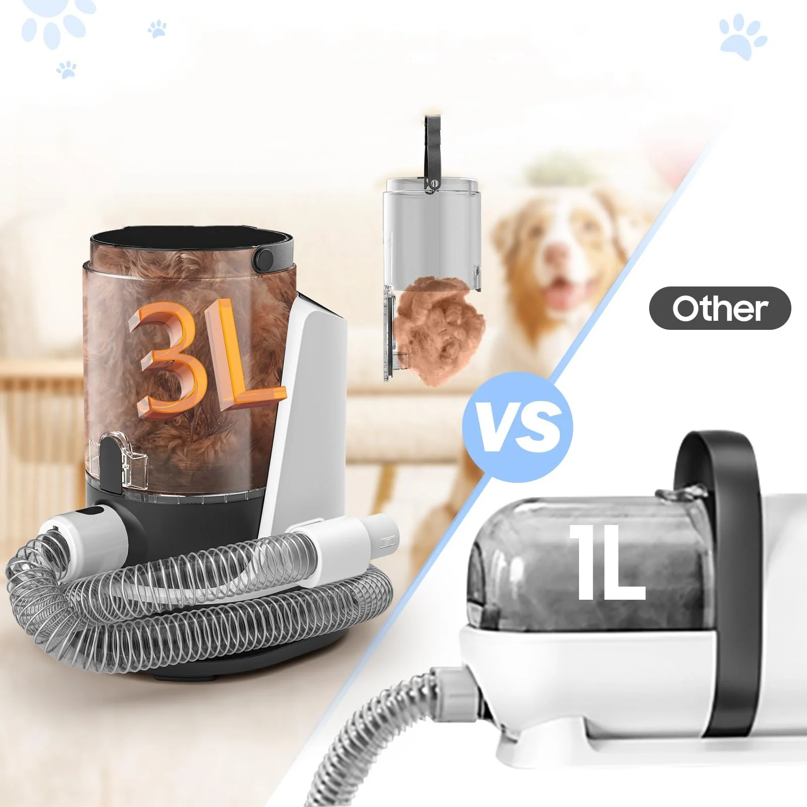 Dog grooming vacuum cleaner hair dryer Electric scissors suction hair Large capacity vacuum cleaner 9 tools