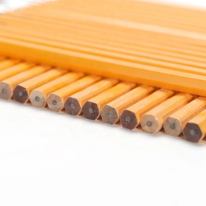 Hot Sale school Yellow Pencil China Stationary Factory Cheap Wholesale Black Wooden Pencil Custom HB Wood Pencil For OEM School