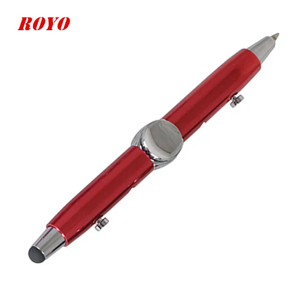 Factory Supply  Newest design 2 in 1 toy ballpoint pen tip of the finger gyro fidget pen hand spinner with touch stylus
