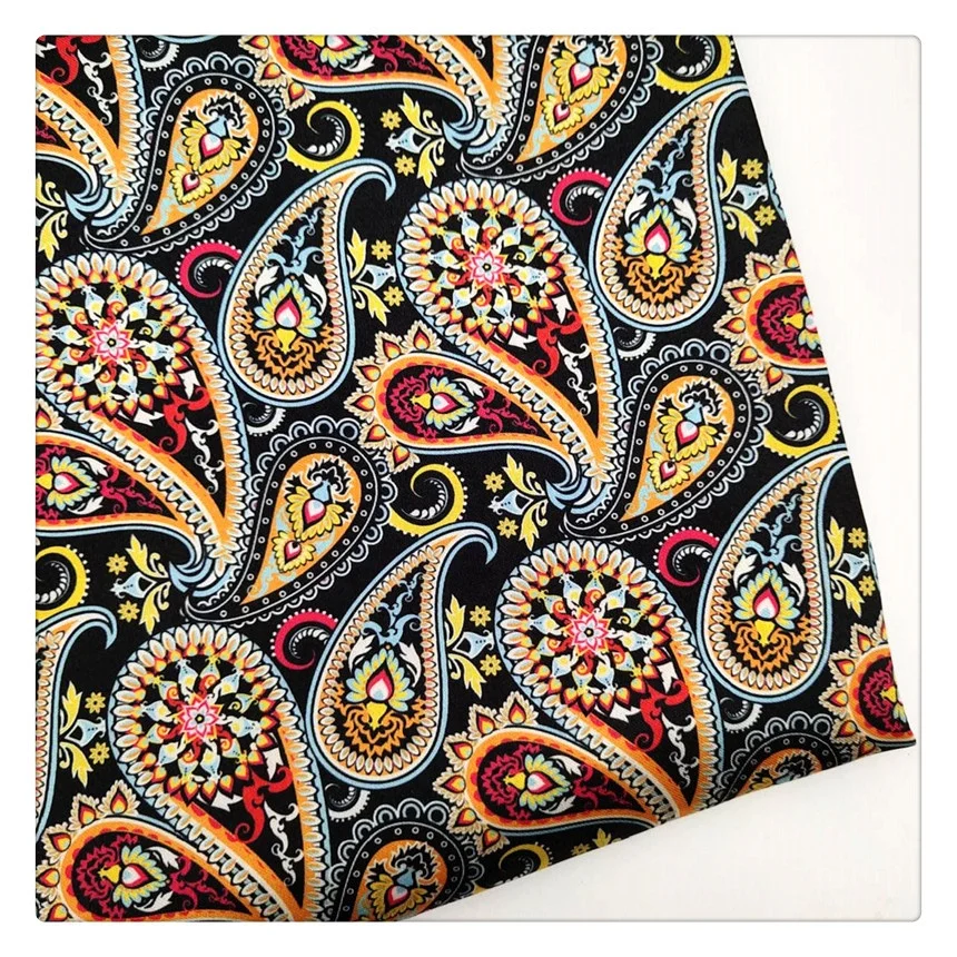 YH8-8042 Ready to ship retro paisley floral print fabric suit jacket lining soft interlining 100%polyester digital printed satin